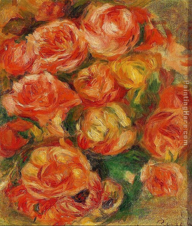 A Bowlful Of Roses painting - Pierre Auguste Renoir A Bowlful Of Roses art painting